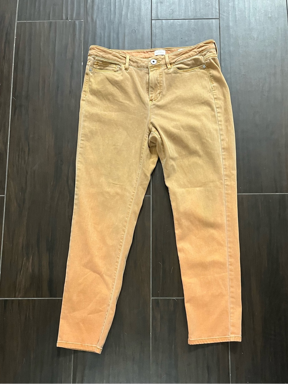 J Jill Gold Ombre Yellow Straight-Leg Jeans Petite
